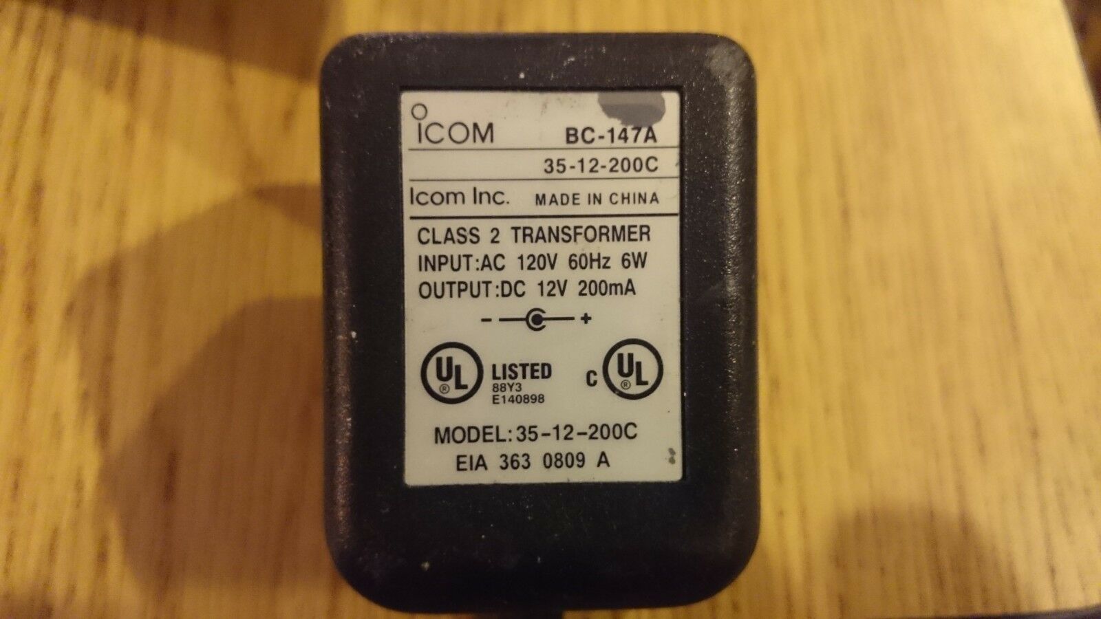 Original 12V 200mA ICOM BC-147A 35-12-200C AC Power Supply Charger Adapter - Click Image to Close
